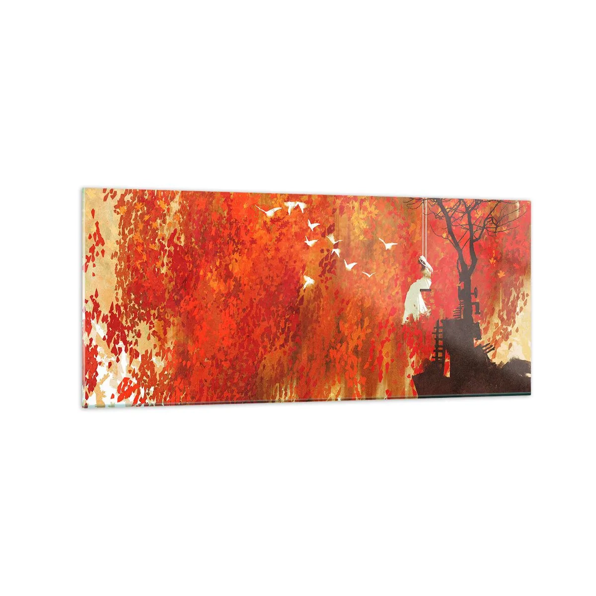 Schilderen op glas - Zal hij met hen vliegen? - 120x50 cm