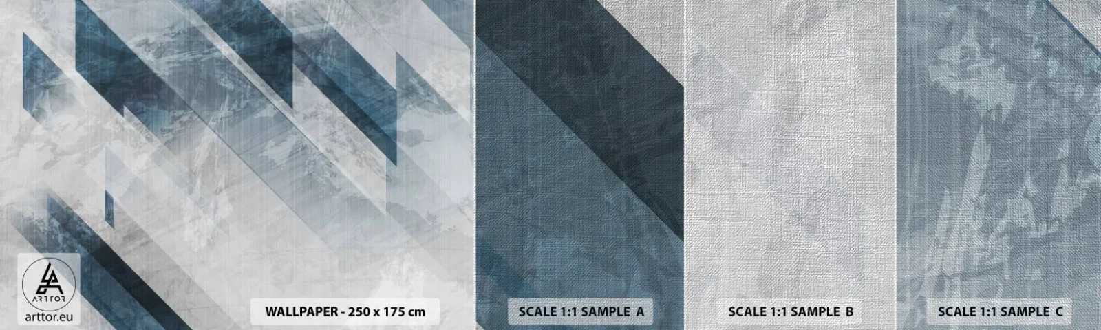 Fotobehang Monster Premium Canvas - Ruimtelijke compositie - grijze beweging - Abstractie, Deel, Modern patroon - 100x30 cm