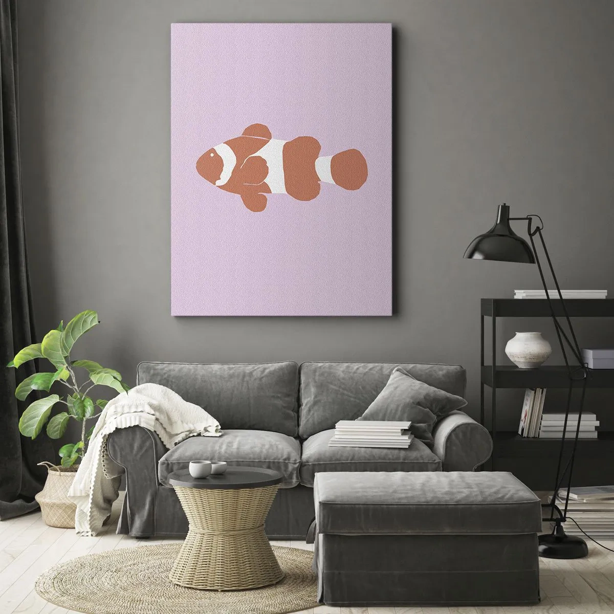 Schilderen op canvas - In koraal dat bij haar gezicht en staart past - 50x70 cm