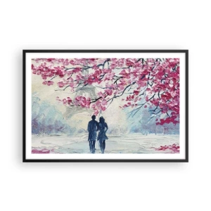 Poster in een zwarte lijst - Een romantische wandeling - 91x61 cm