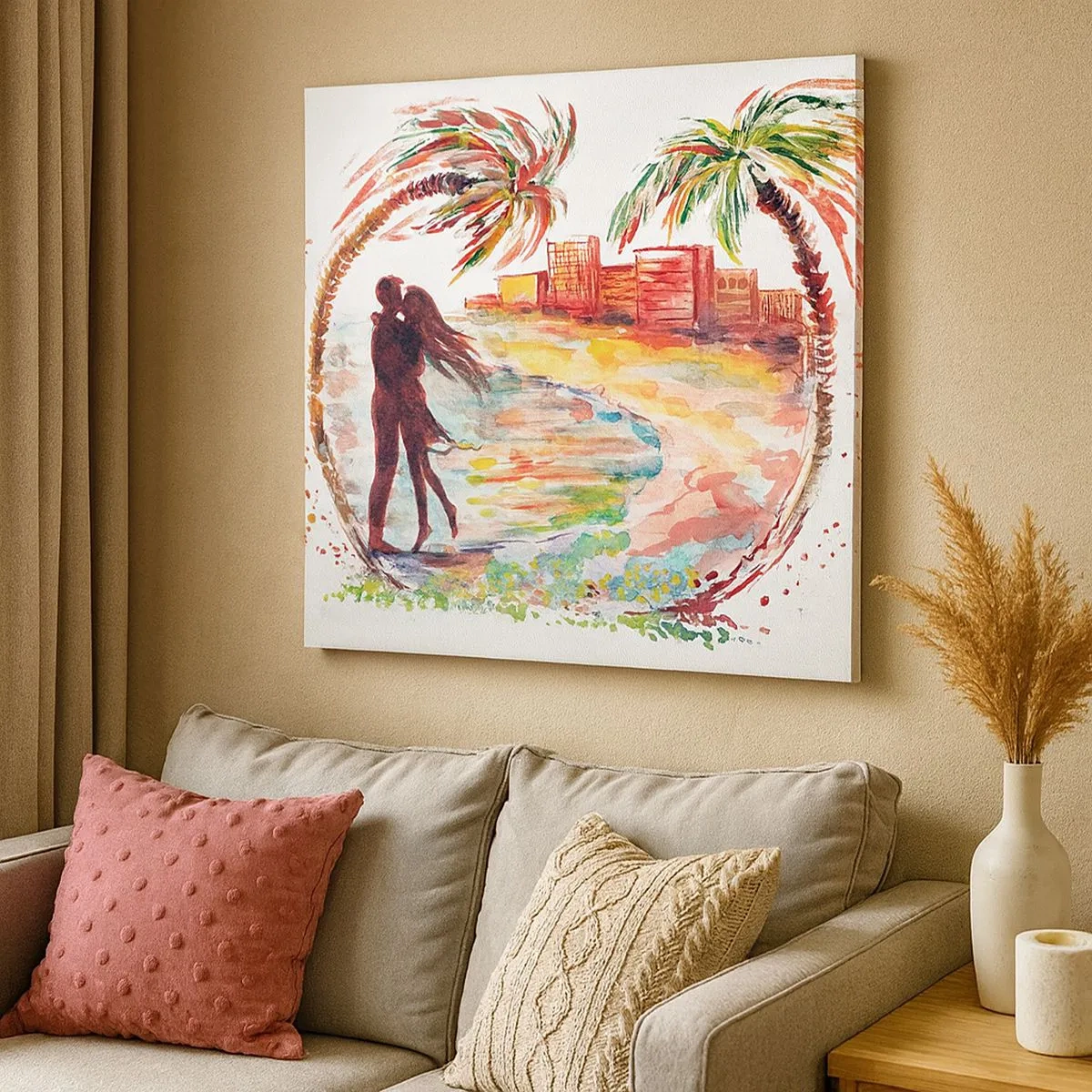 Schilderen op canvas - Romantische vakantie - 30x30 cm