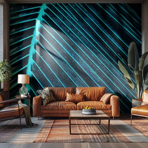 Fotobehang Premium Canvas - Groene textuur - Blad, Macro, Tropisch - 400x280 cm