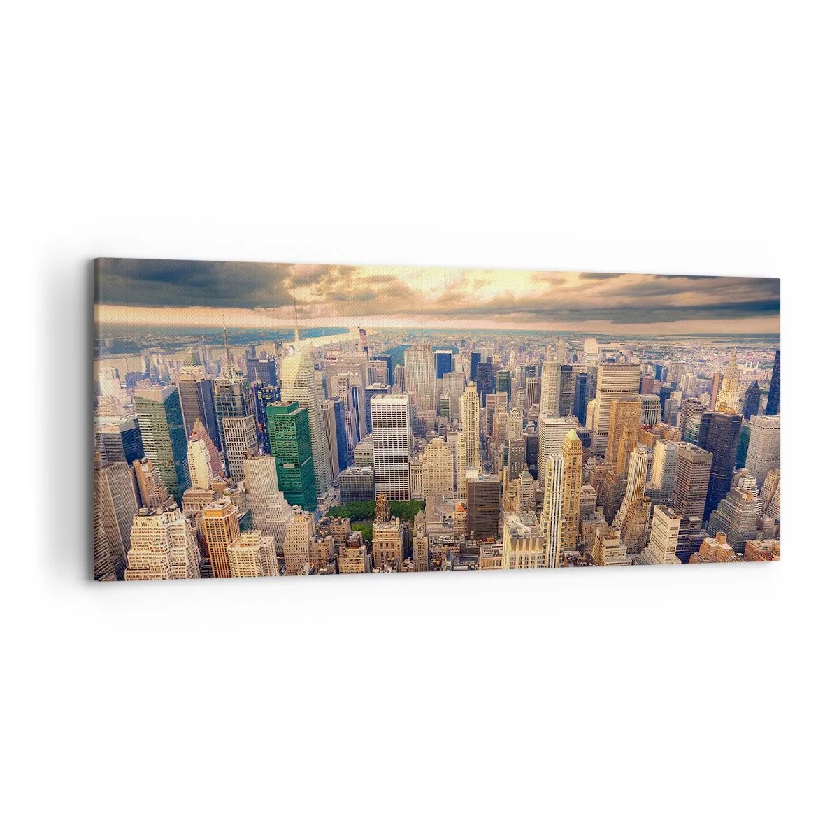 Schilderen op canvas - Vergulde metropool - 120x50 cm