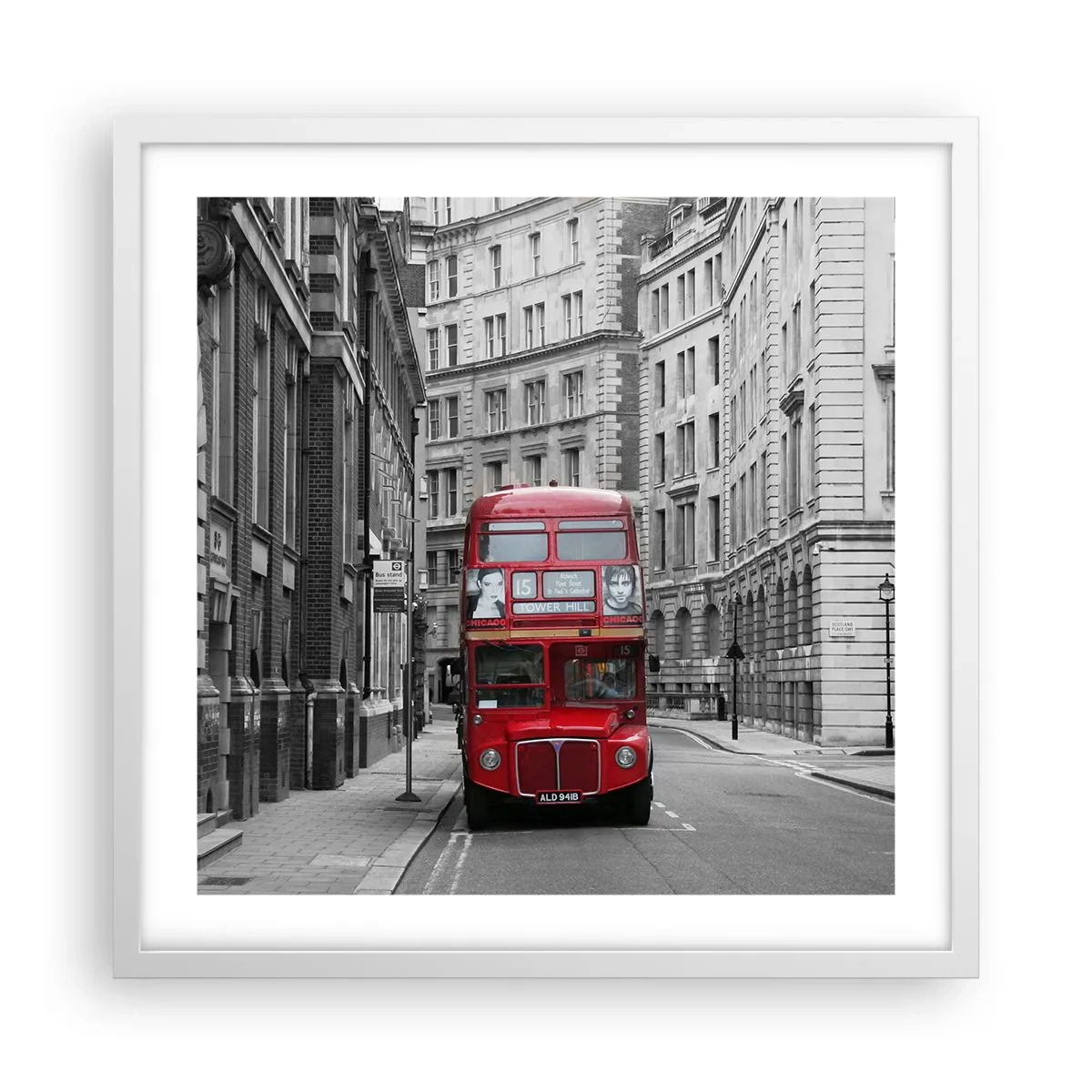 Poster in een witte lijst - Het dagelijkse leven hoeft niet grijs te zijn - 50x50 cm