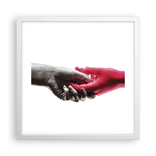 Poster in een witte lijst - Samen, hoewel anders - 40x40 cm