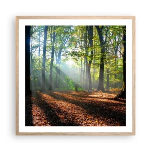 Een poster in een licht eiken lijst - Lichten en schaduwen - 60x60 cm