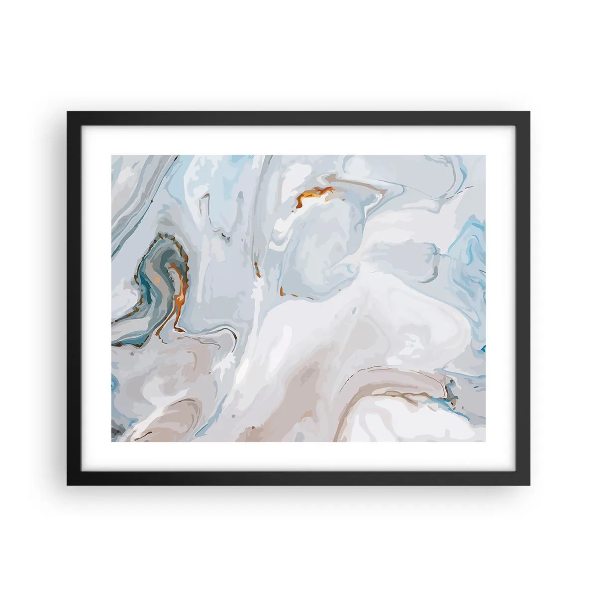 Poster in een zwarte lijst - Het wit is verheven - 50x40 cm