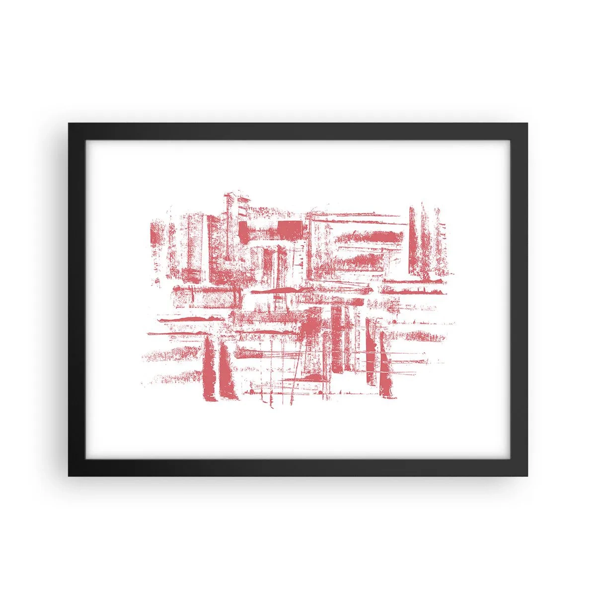 Poster in een zwarte lijst - De rode stad - 40x30 cm