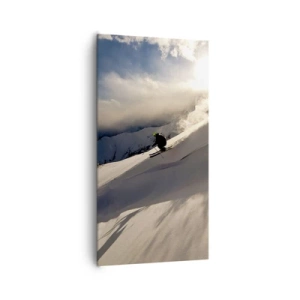 Schilderen op canvas - Berguitdaging genomen - 65x120 cm
