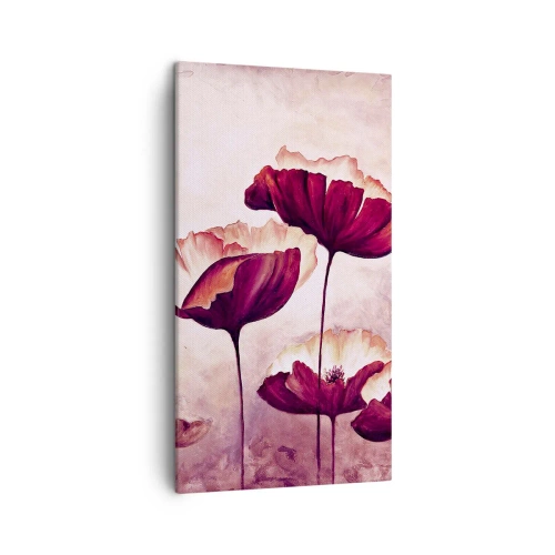Schilderen op canvas - Rood en wit bloemblad - 45x80 cm