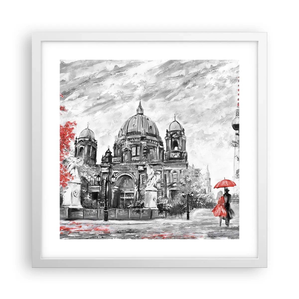 Poster in een witte lijst - Berlijn bijeenkomst - 40x40 cm