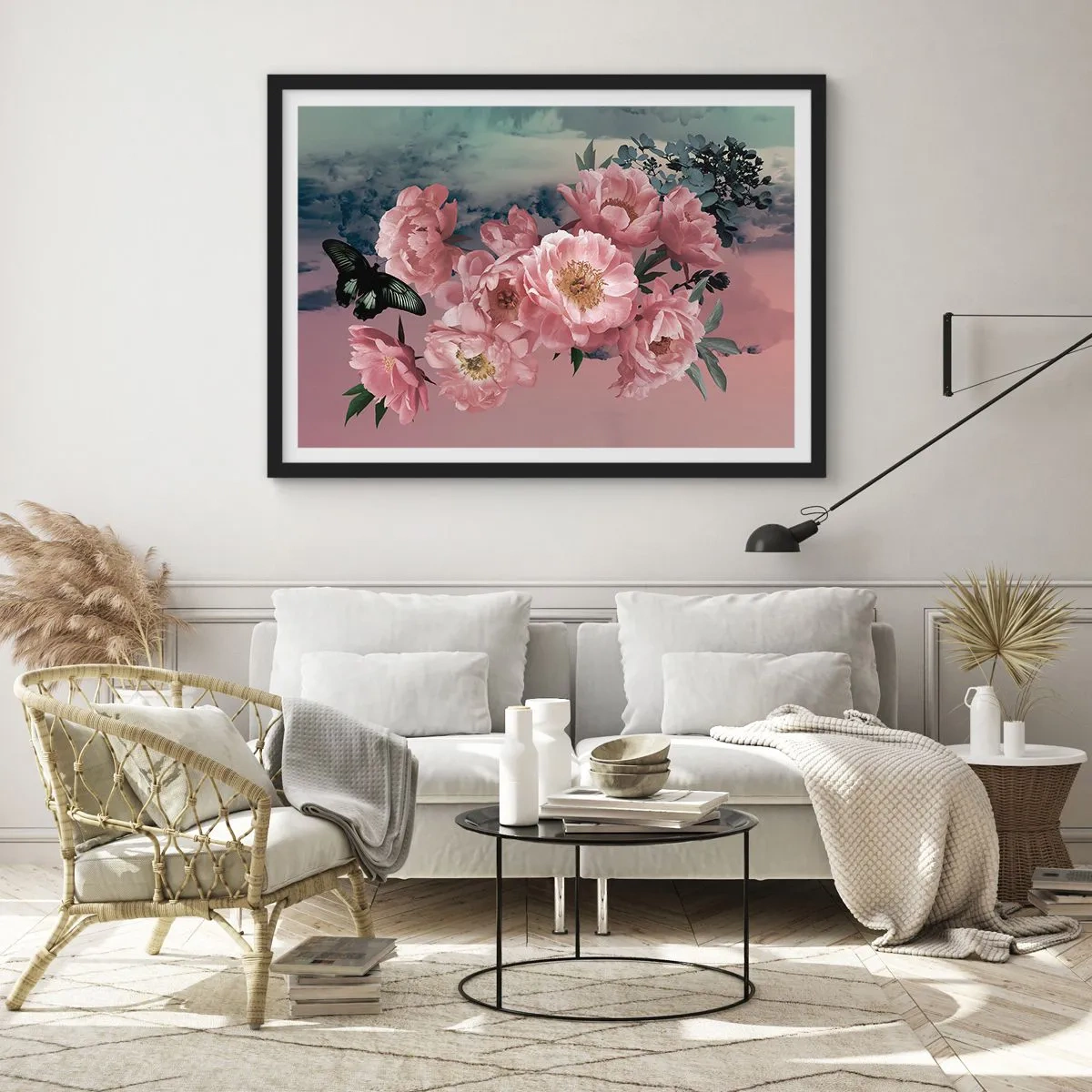 Poster in een zwarte lijst - Het hoogtepunt van de romantiek - 70x50 cm
