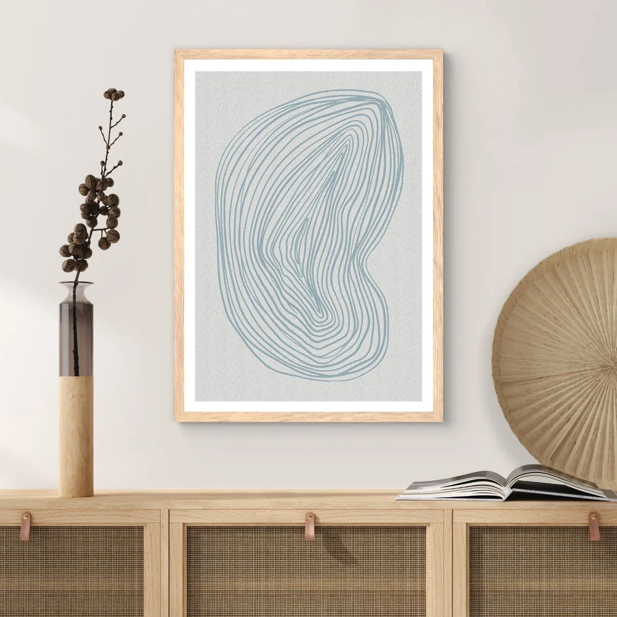 Een poster in een licht eiken lijst - De glimlach van één druppel - 40x50 cm