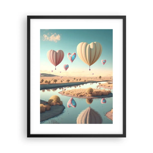 Poster in een zwarte lijst - Liefde laat je vliegen - 40x50 cm