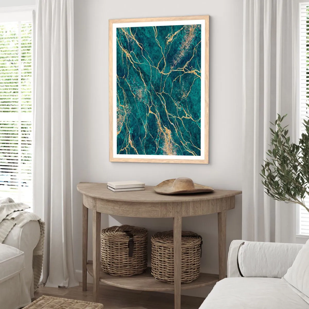 Een poster in een licht eiken lijst - Goudmijn - 70x100 cm