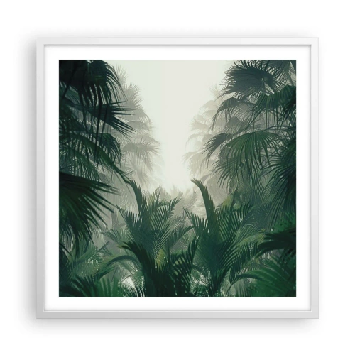 Poster in een witte lijst - Tropisch mysterie - 60x60 cm
