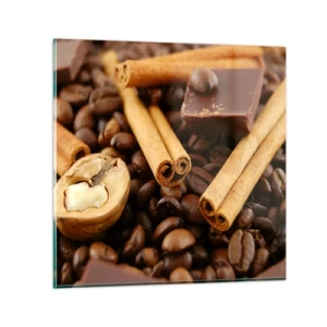 Schilderen op glas - Concert van aroma's - 30x30 cm