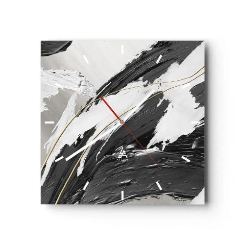 Wandklok - Klok - Abstractie op grote schaal - 30x30 cm