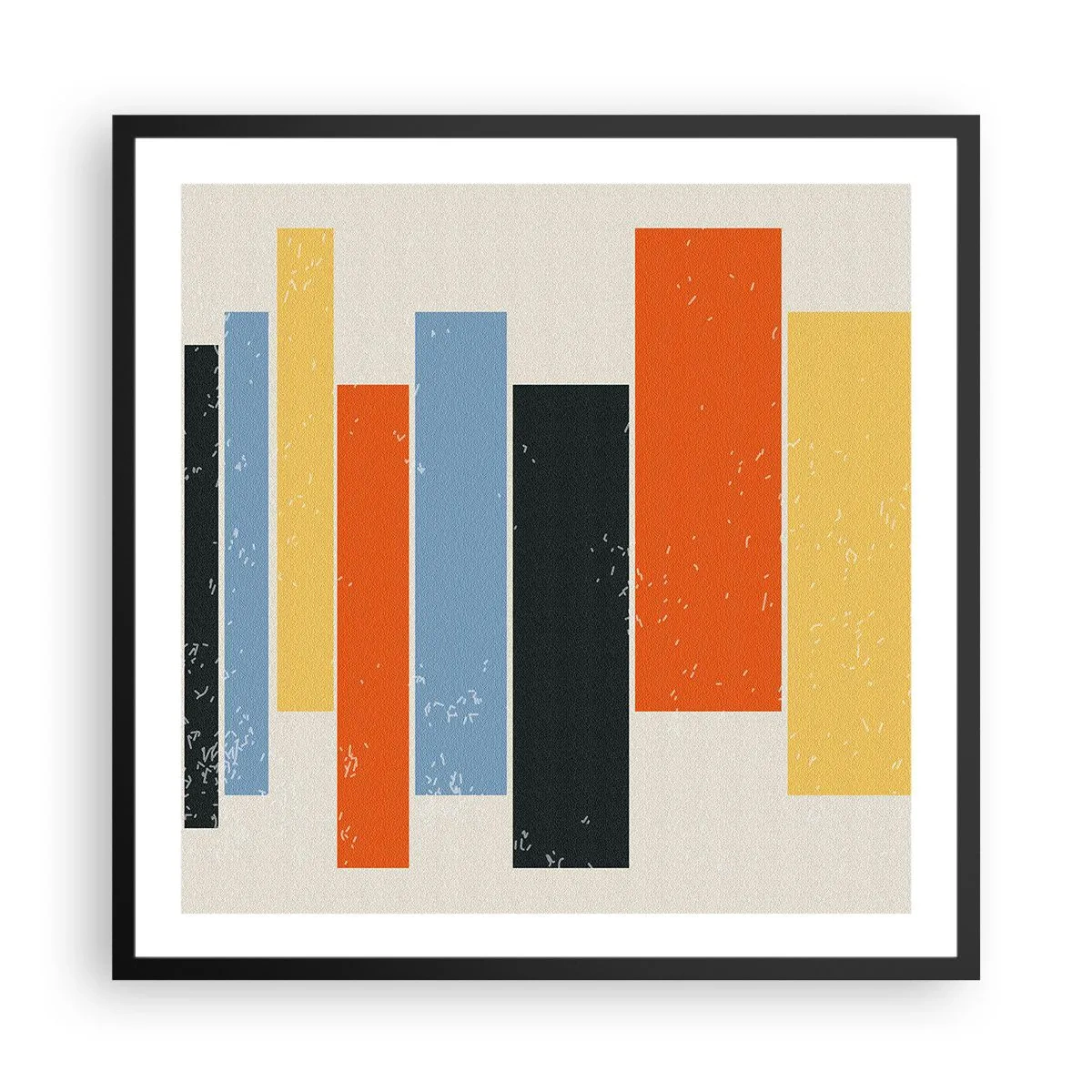 Poster in een zwarte lijst - Muzieknotatie - 60x60 cm