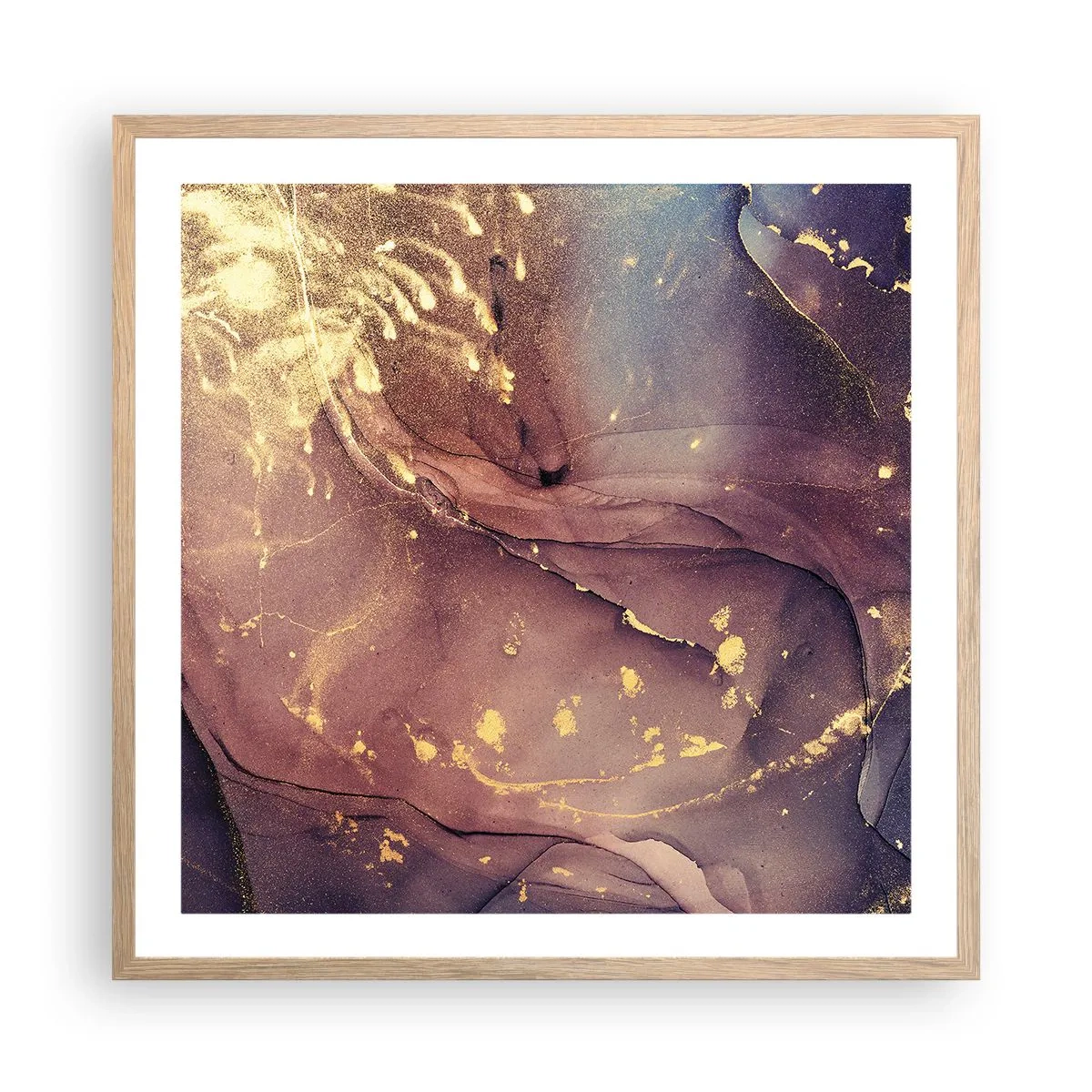 Een poster in een licht eiken lijst - Materie en geest - 60x60 cm