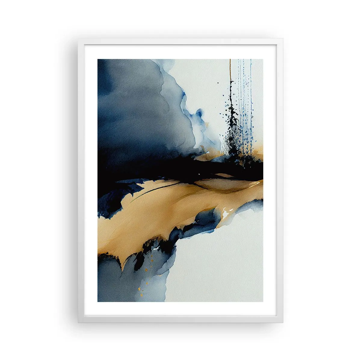 Poster in een witte lijst - Achter het gordijn - 50x70 cm