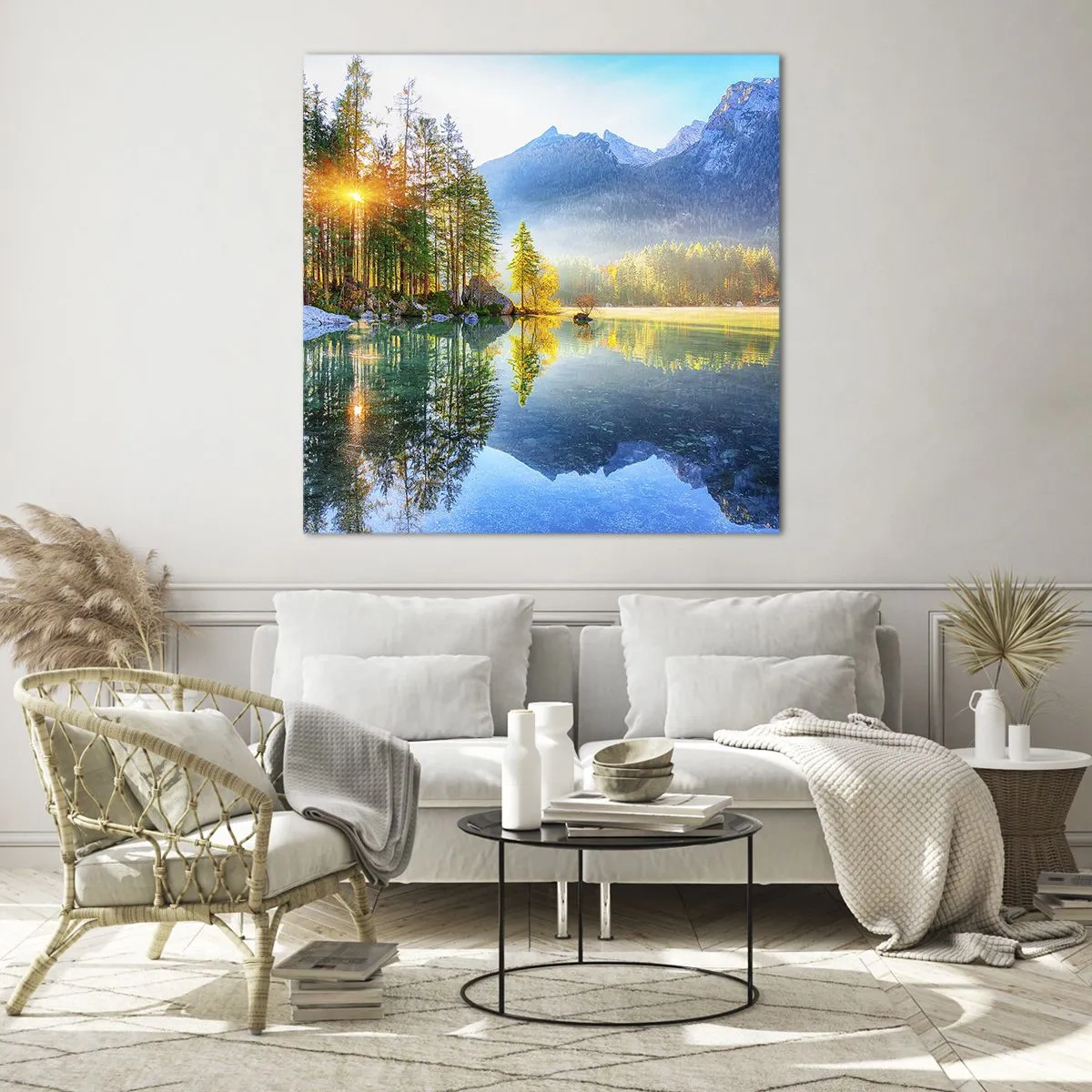 Schilderen op glas - Majesteit en zoetheid - 70x70 cm