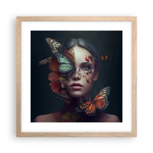 Een poster in een licht eiken lijst - Een prachtige metamorfose - 40x40 cm