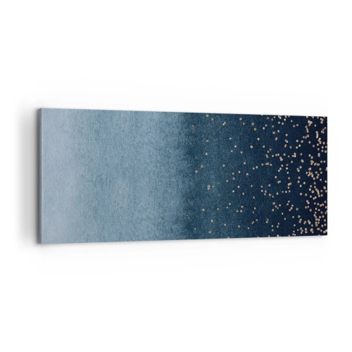 Schilderen op canvas - Samenstelling - blauwe fasen - 100x40 cm