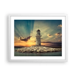 Poster in een witte lijst - Licht - Goed - Schoonheid - 50x40 cm