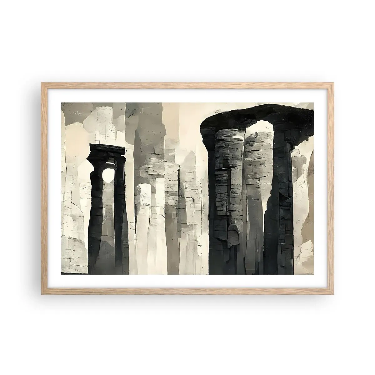 Een poster in een licht eiken lijst - De majesteit van de oudheid - 70x50 cm