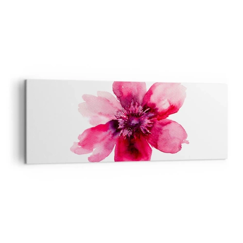 Schilderen op canvas - Een karmijnrode geurende kus - 140x50 cm