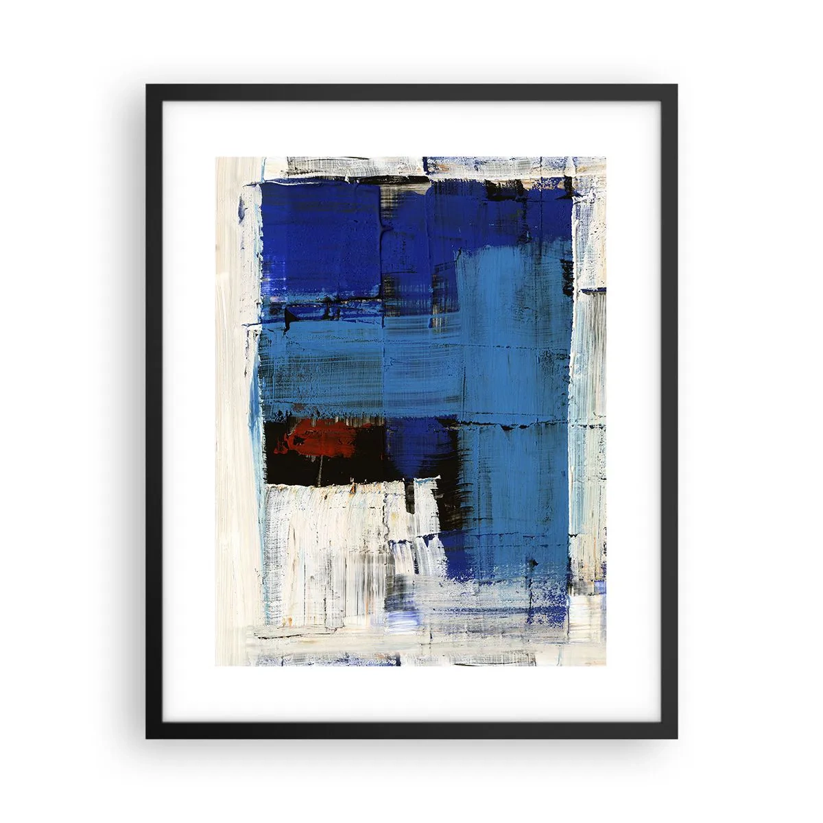 Poster in een zwarte lijst - Het geheim van blauw - 40x50 cm