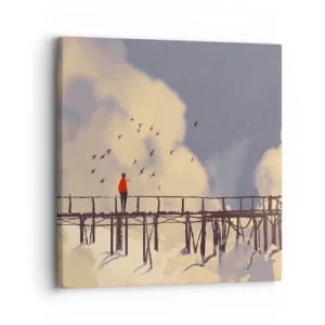Schilderen op canvas - Blauw verlangen - 30x30 cm