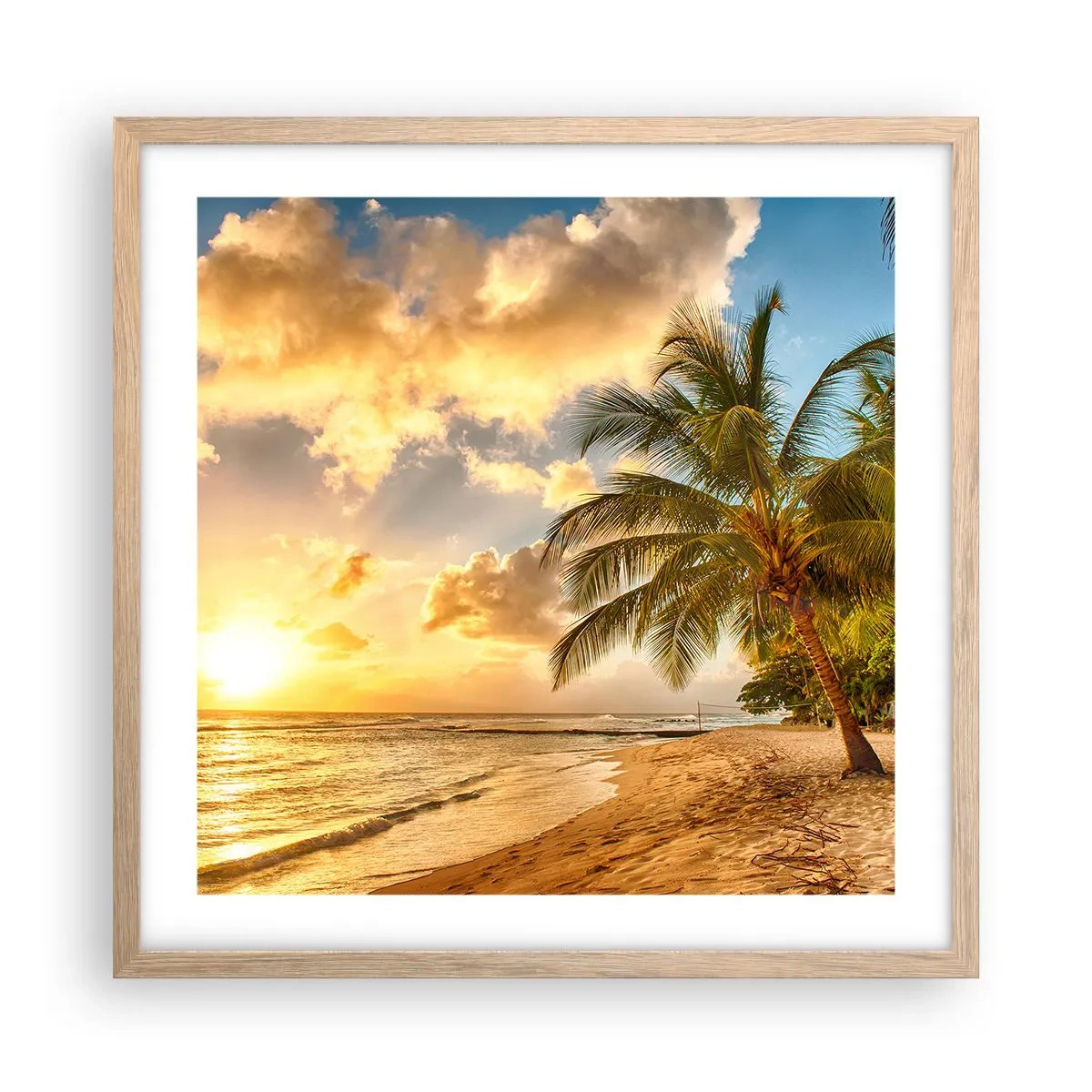 Een poster in een licht eiken lijst - Eeuwige zomer, altijd vakantie - 50x50 cm