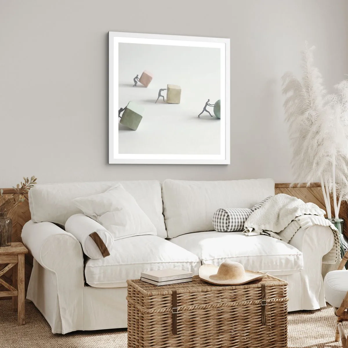 Poster in een witte lijst - Puur leven - 50x50 cm