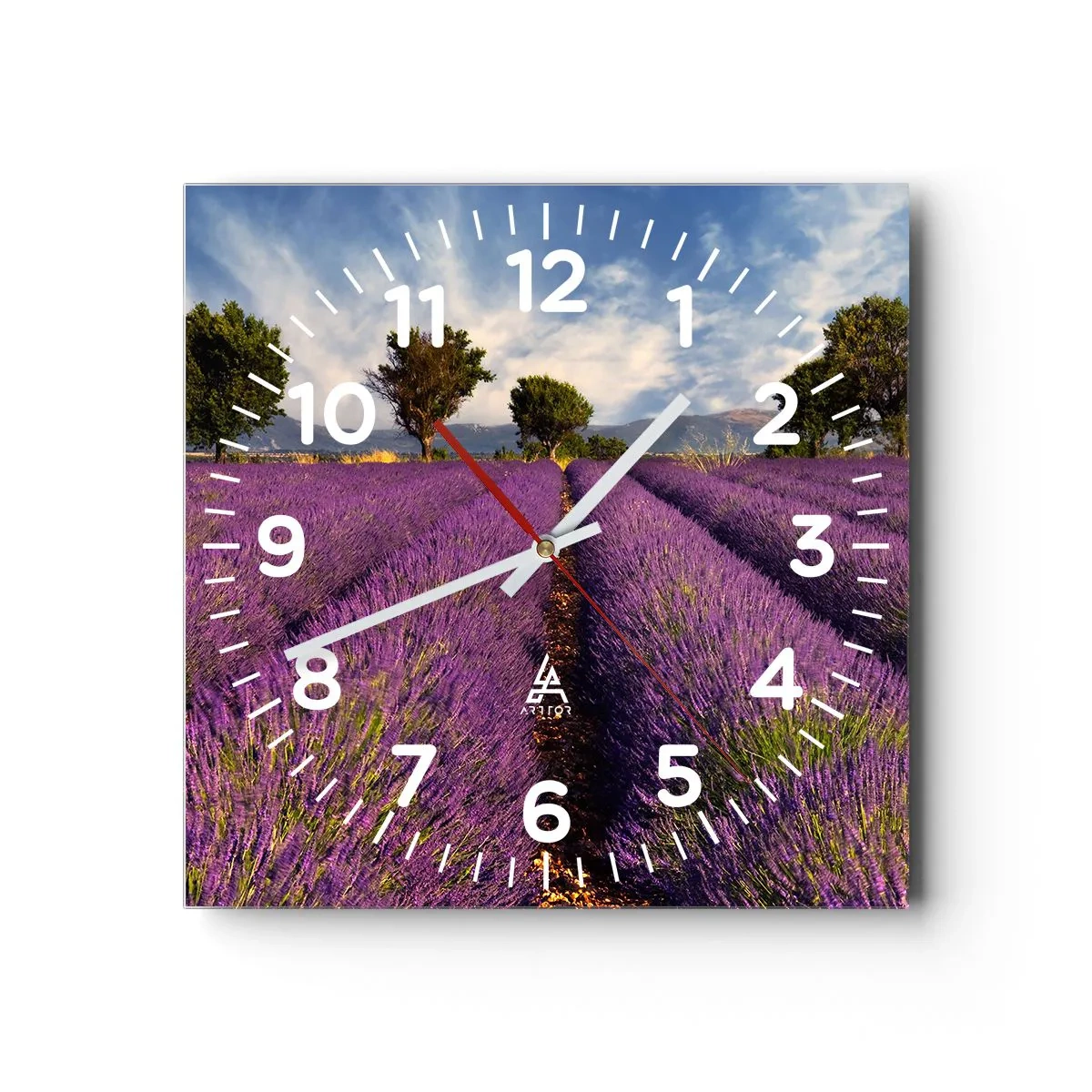 Wandklok - Klok - Lavendel velden - 40x40 cm