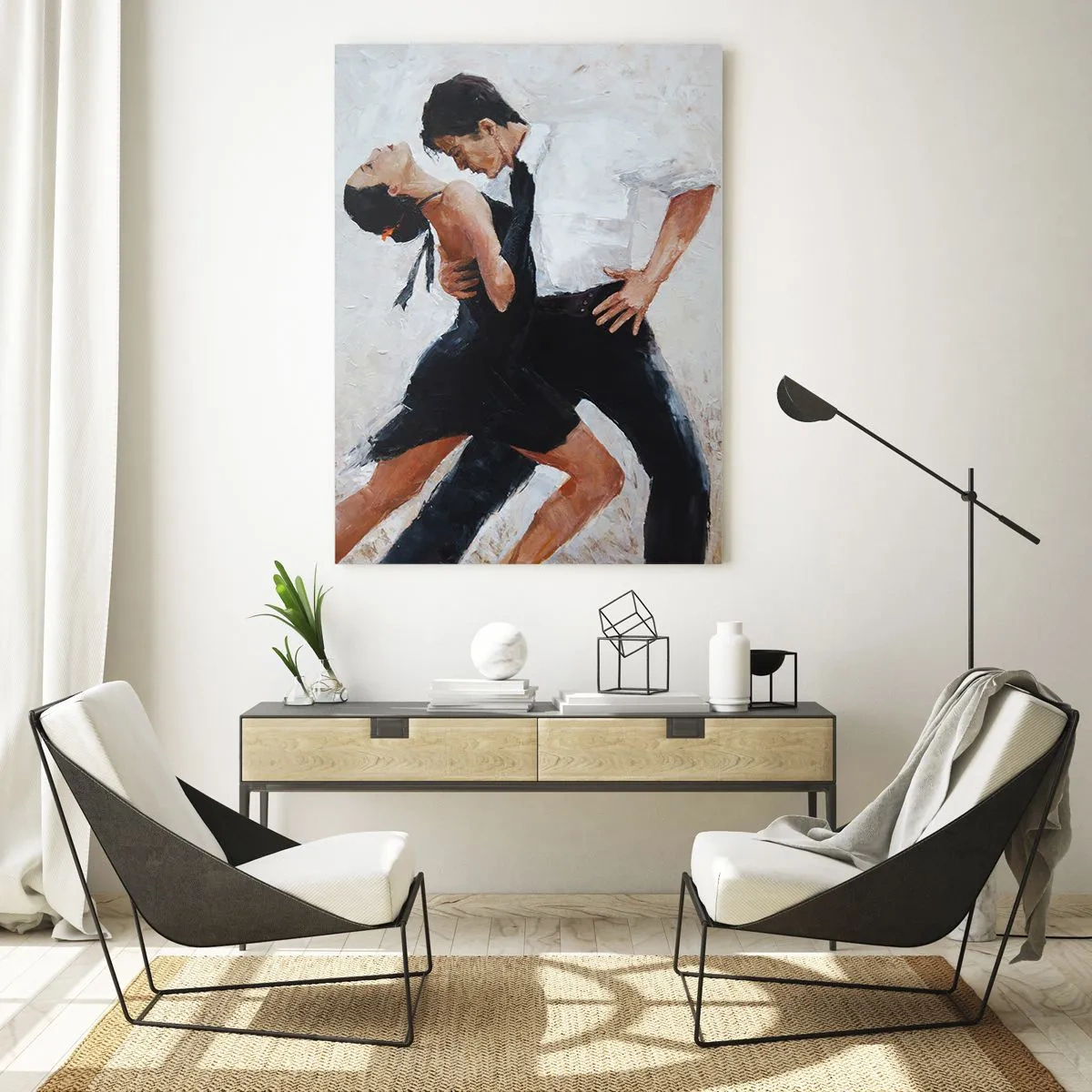 Schilderen op glas - Tango van mijn dromen - 50x70 cm
