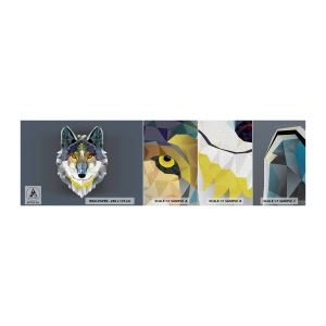 Fotobehang Monster Premium Canvas - Als we het over de duivel hebben - Abstractie, Wolf, Dieren - 100x30 cm