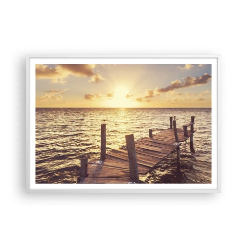 Poster in een witte lijst - Het gouden land van zachtheid - 100x70 cm