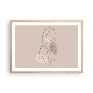 Een poster in een licht eiken lijst - meisjesachtig icoon - 70x50 cm