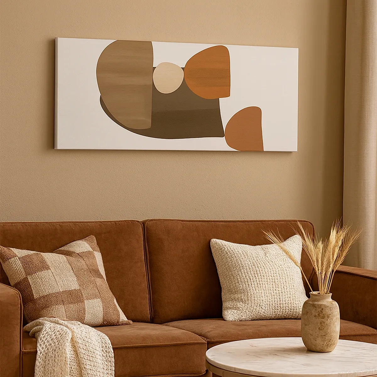 Schilderen op canvas - Compositie in brons - 30x30 cm