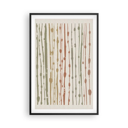 Poster in een zwarte lijst - Muzieknotatie van kleuren - 61x91 cm