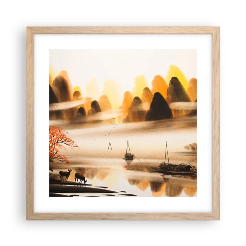 Een poster in een licht eiken lijst - Verder dan het Verre Oosten - 40x40 cm