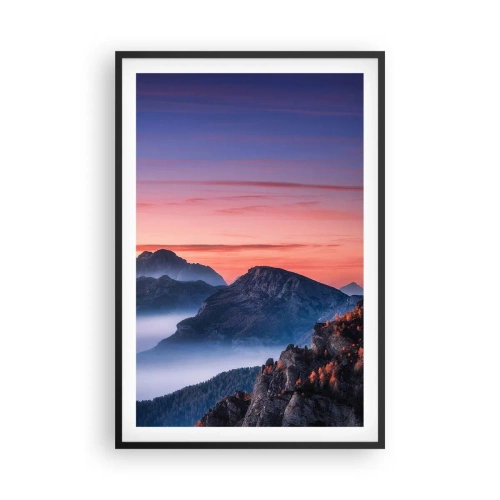 Poster in een zwarte lijst - Over de valleien - 61x91 cm