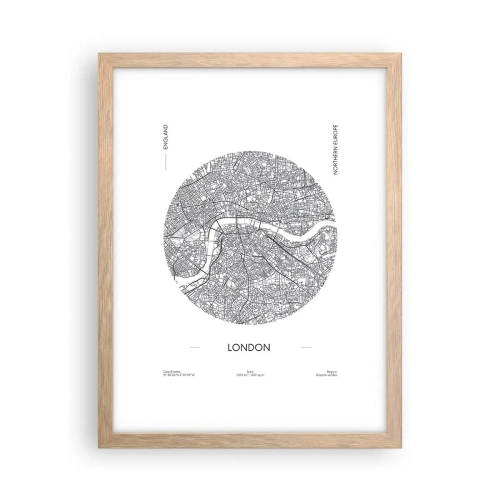 Een poster in een licht eiken lijst - Anatomie van Londen - 30x40 cm
