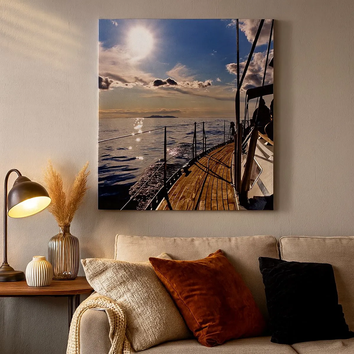 Schilderen op canvas - Zeilen naar de zon - 30x30 cm