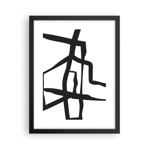 Poster in een zwarte lijst - Zwart-wit ontwerp - 30x40 cm