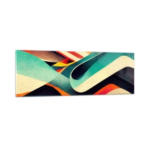 Schilderen op glas - Intensieve compositie - 90x30 cm