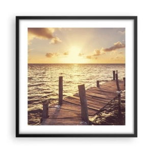 Poster in een zwarte lijst - Het gouden land van zachtheid - 50x50 cm