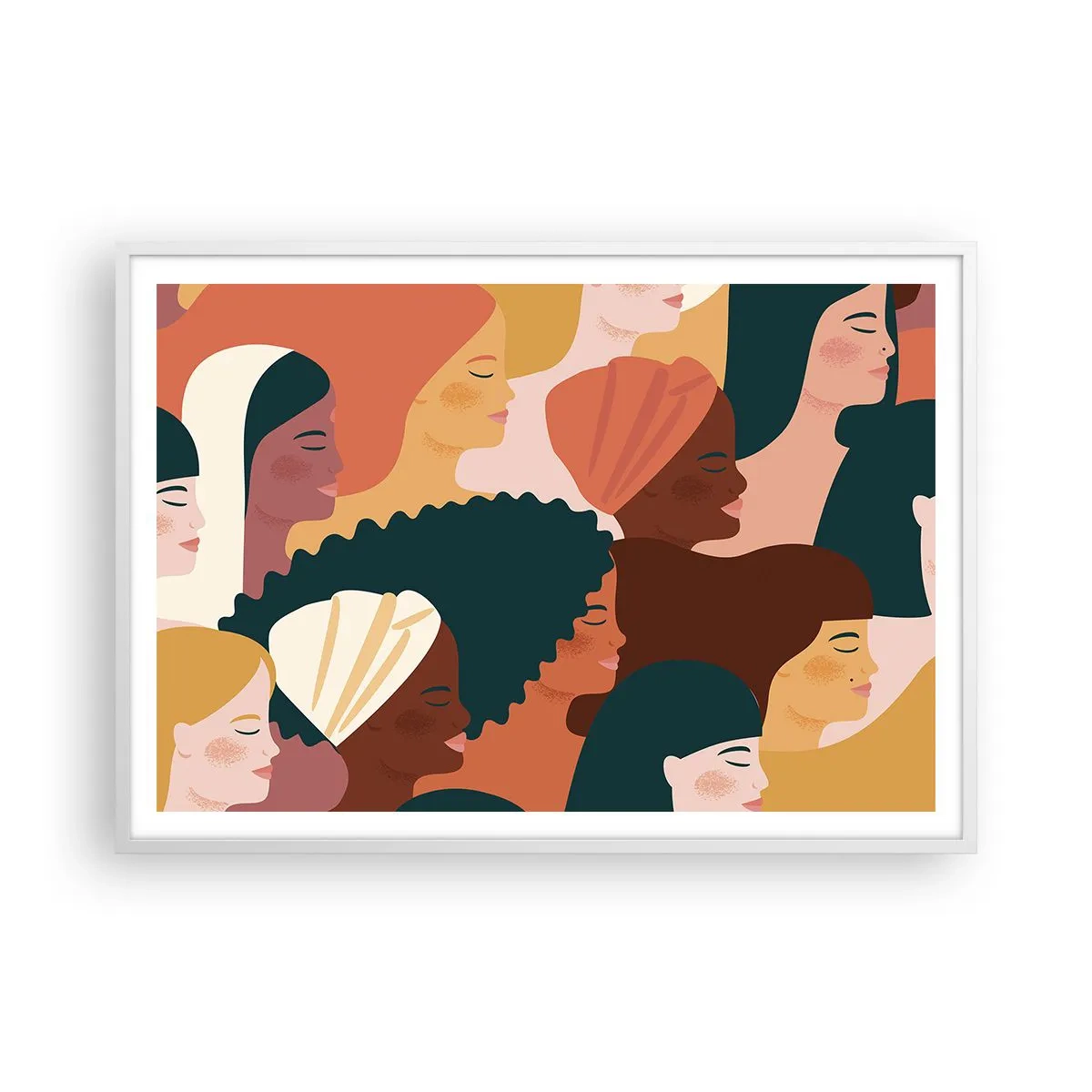 Poster in een witte lijst - Alleen vrouwelijkheid - 100x70 cm